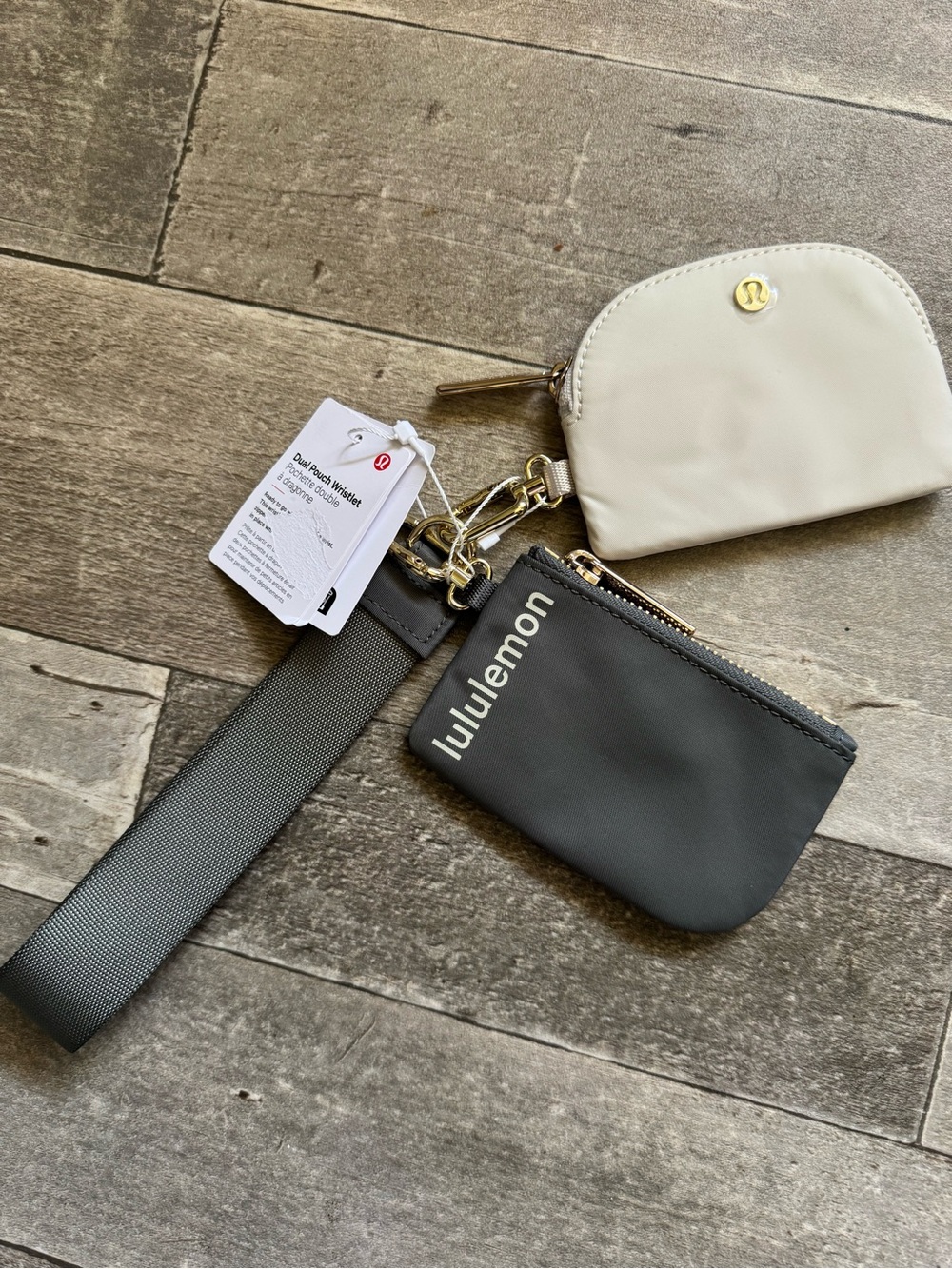 lululemon athletica Dual Pouch Wristlet - Black and Cream